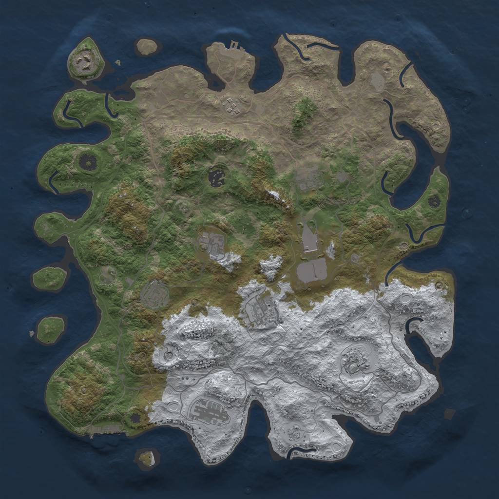Rust Map: Procedural Map, Size: 4250, Seed: 1721581353, 19 Monuments