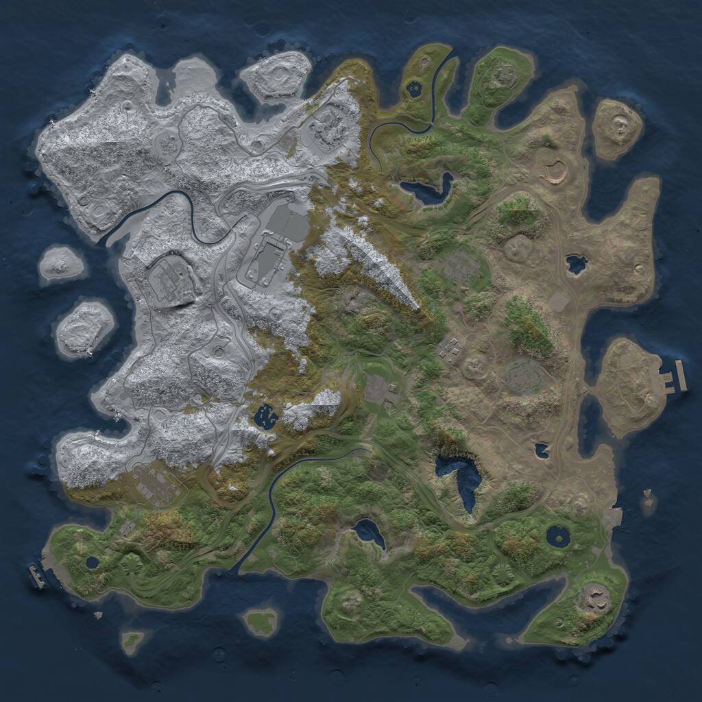 Rust Map: Procedural Map, Size: 4500, Seed: 1471, 17 Monuments