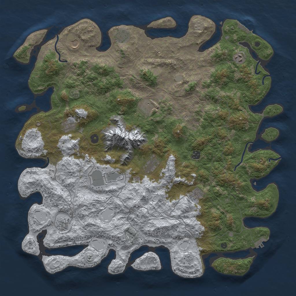 Rust Map: Procedural Map, Size: 5000, Seed: 1933422684, 20 Monuments