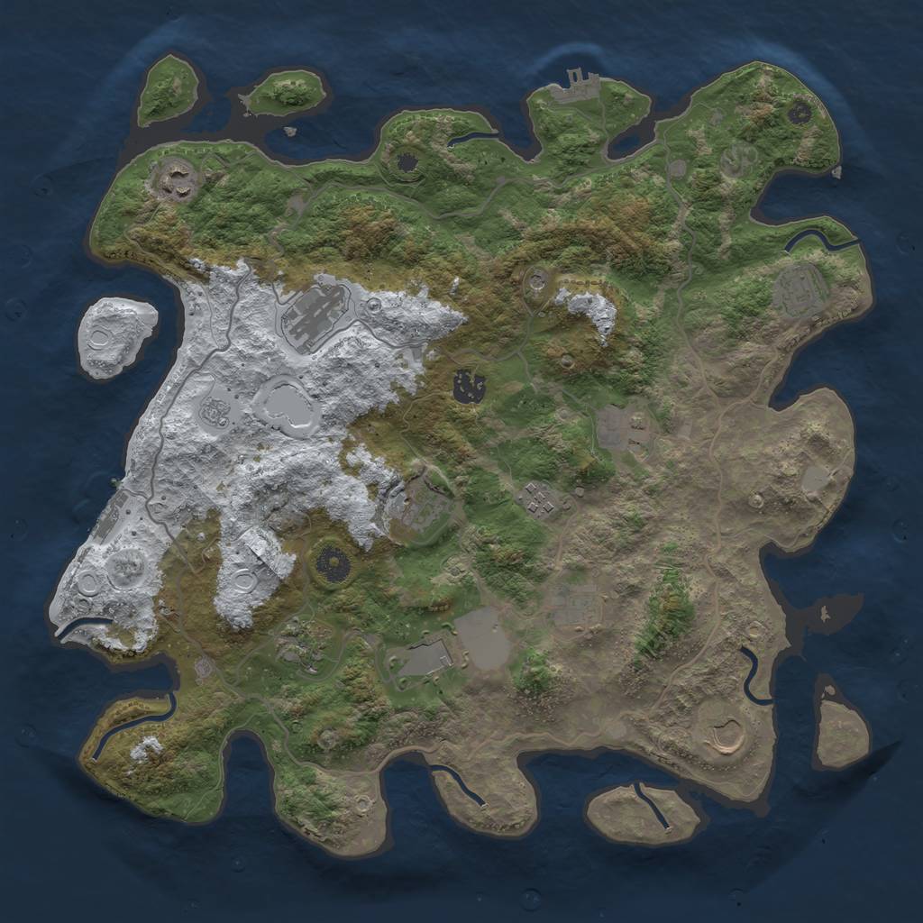 Rust Map: Procedural Map, Size: 4000, Seed: 15483882, 20 Monuments