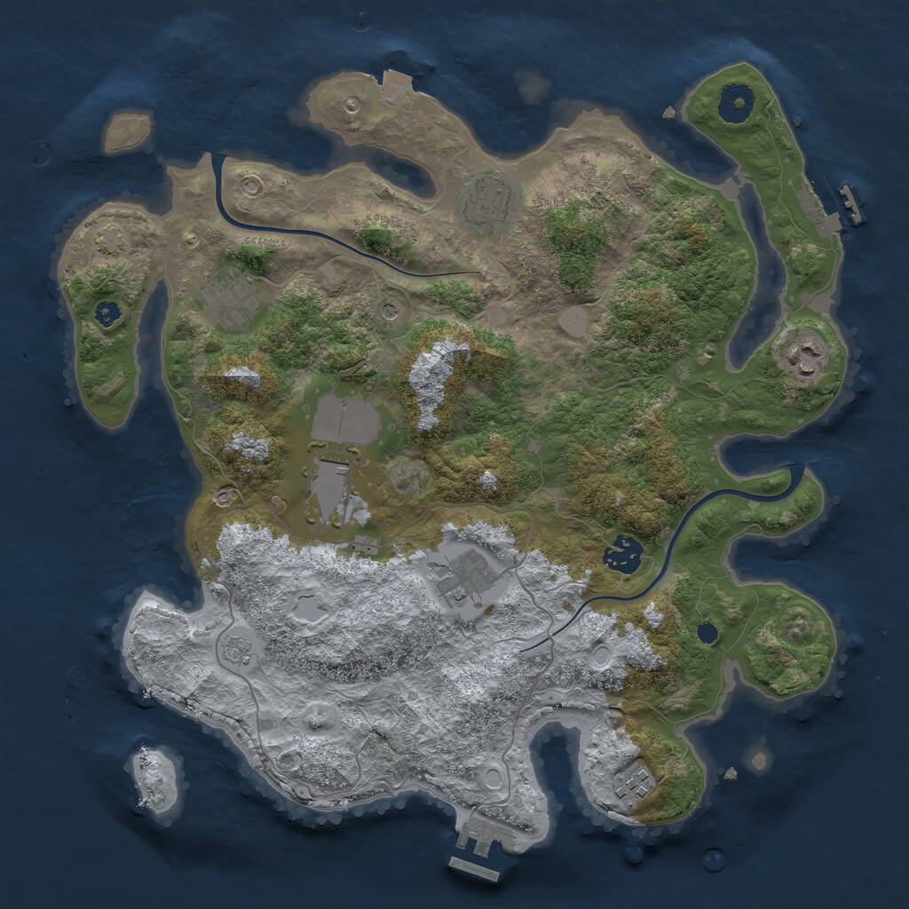 Rust Map: Procedural Map, Size: 3600, Seed: 6738, 13 Monuments