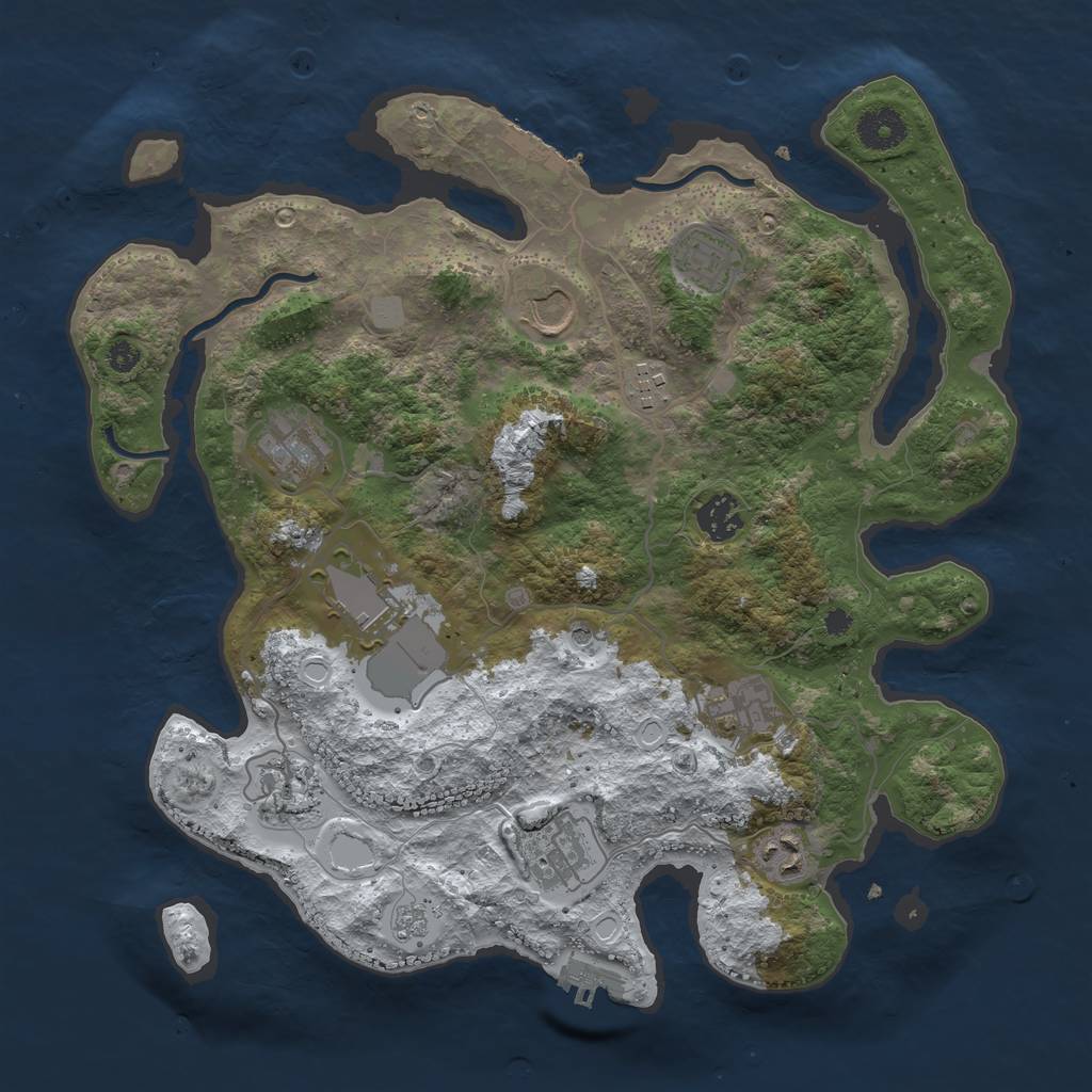 Rust Map: Procedural Map, Size: 3600, Seed: 6738, 19 Monuments