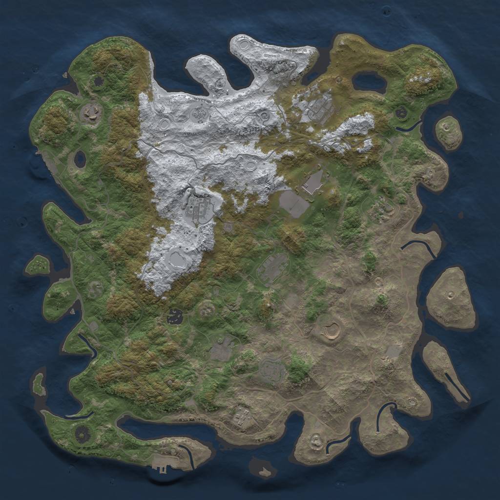 Rust Map: Procedural Map, Size: 4500, Seed: 7960547, 20 Monuments