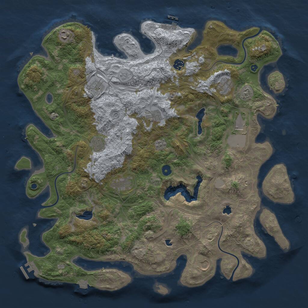 Rust Map: Procedural Map, Size: 4500, Seed: 7960547, 16 Monuments