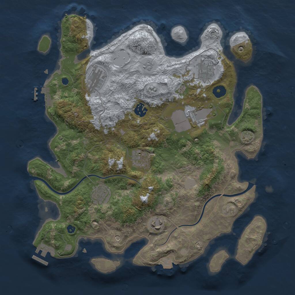 Rust Map: Procedural Map, Size: 3500, Seed: 1574202209, 13 Monuments