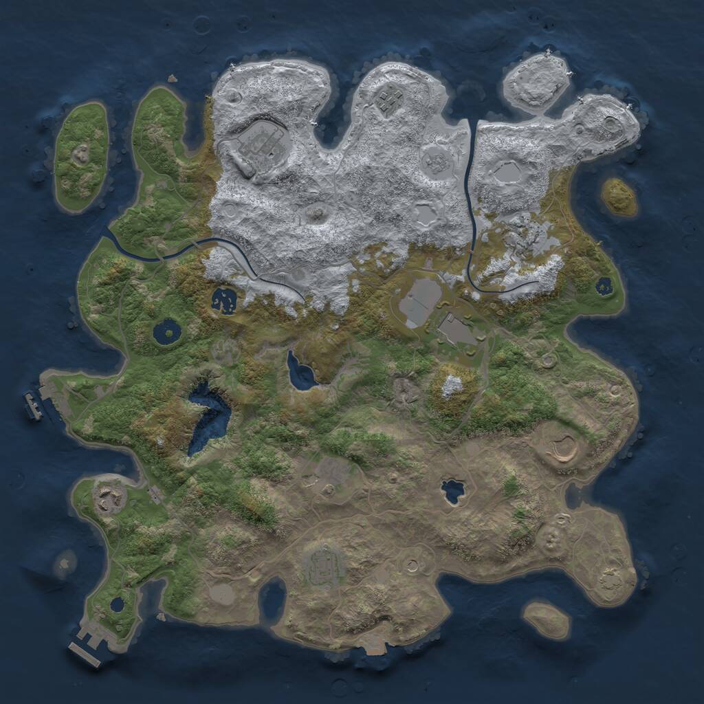 Rust Map: Procedural Map, Size: 4000, Seed: 1946223346, 15 Monuments