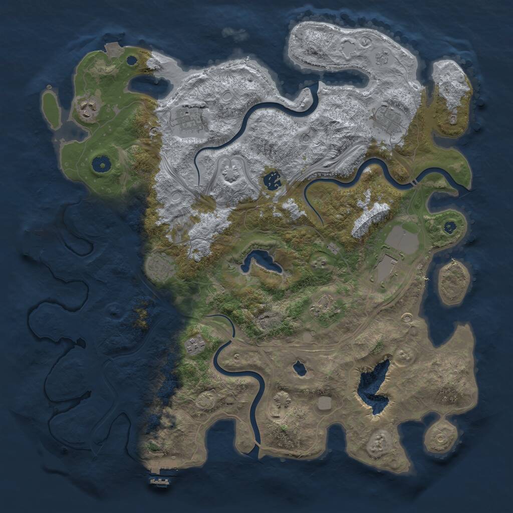 Rust Map: Procedural Map, Size: 4250, Seed: 599137696, 14 Monuments