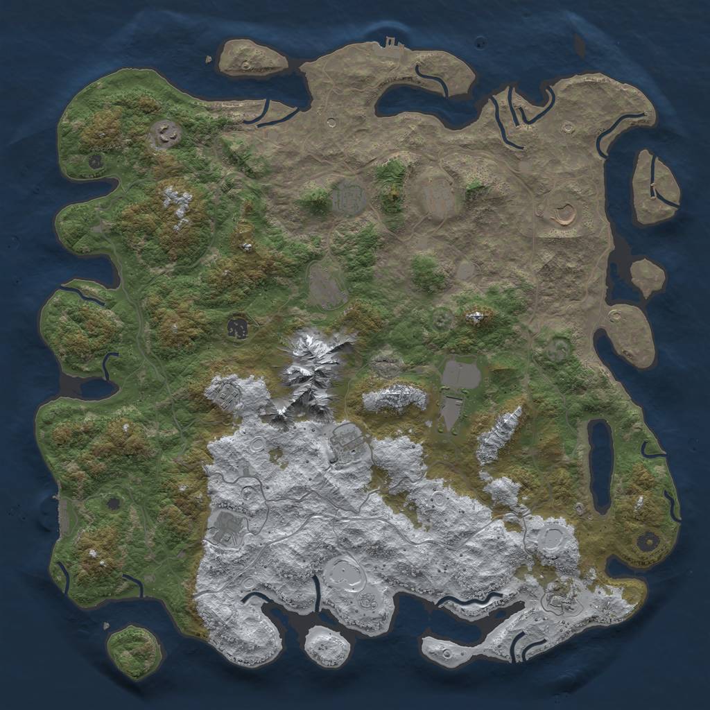 Rust Map: Procedural Map, Size: 5000, Seed: 1913430200, 20 Monuments