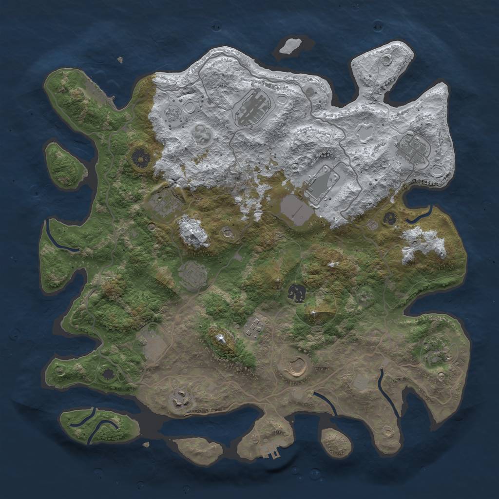 Rust Map: Procedural Map, Size: 4000, Seed: 1716667306, 20 Monuments