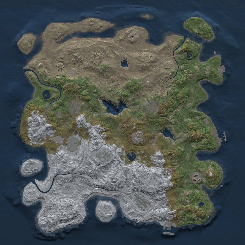 Rust Map: Procedural Map, Size: 4250, Seed: 14527772, 15 Monuments