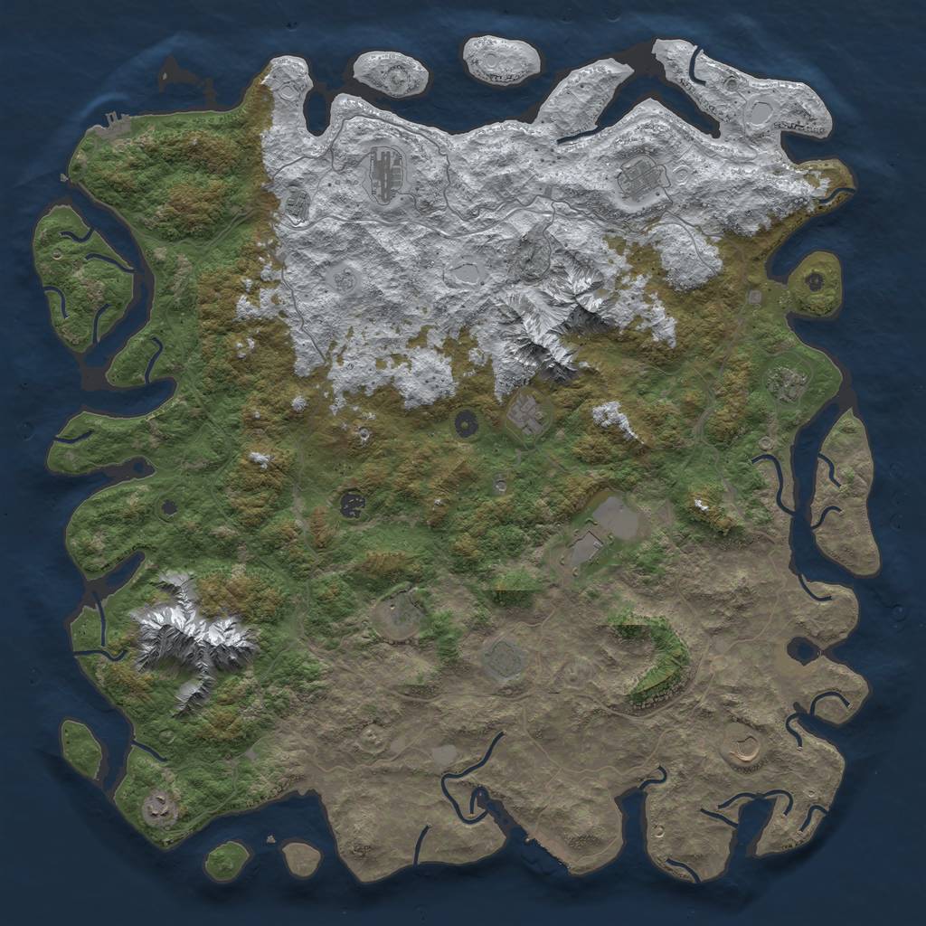 Rust Map: Procedural Map, Size: 5500, Seed: 6740, 20 Monuments