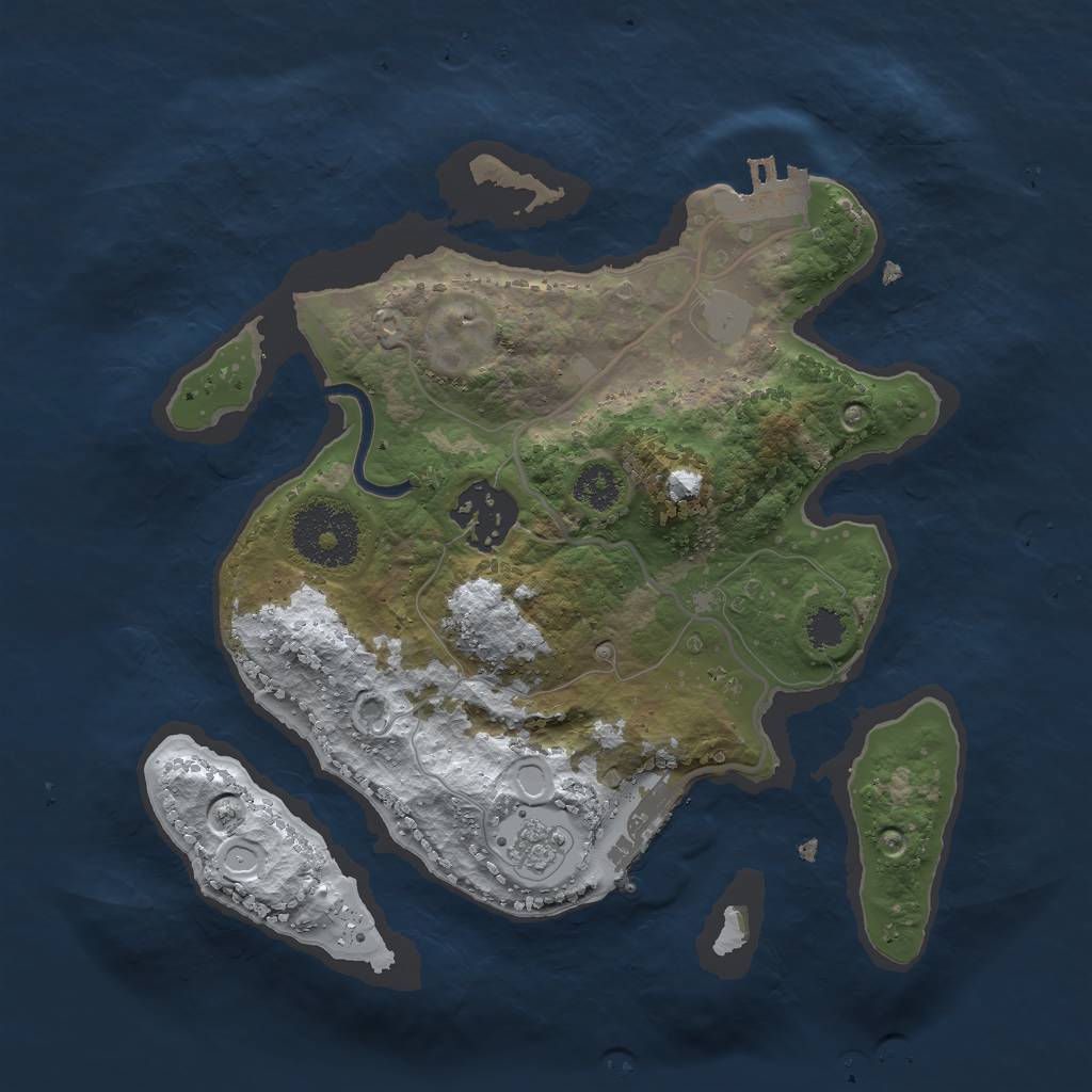 Rust Map: Procedural Map, Size: 2500, Seed: 13372022, 9 Monuments