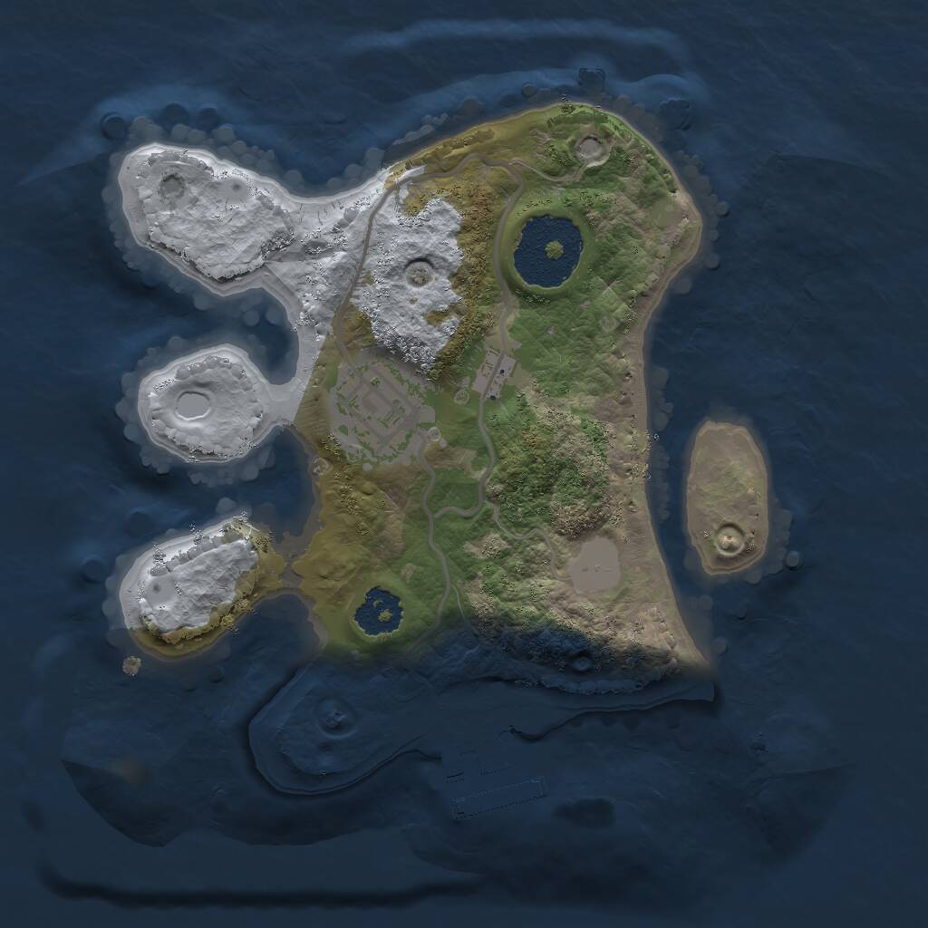 Rust Map: Procedural Map, Size: 2000, Seed: 245453, 3 Monuments