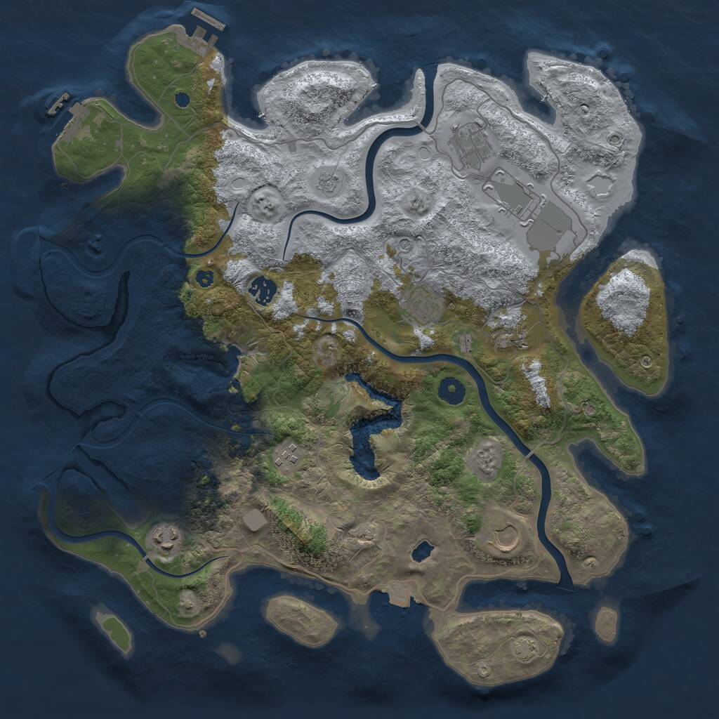 Rust Map: Procedural Map, Size: 4000, Seed: 457613075, 14 Monuments