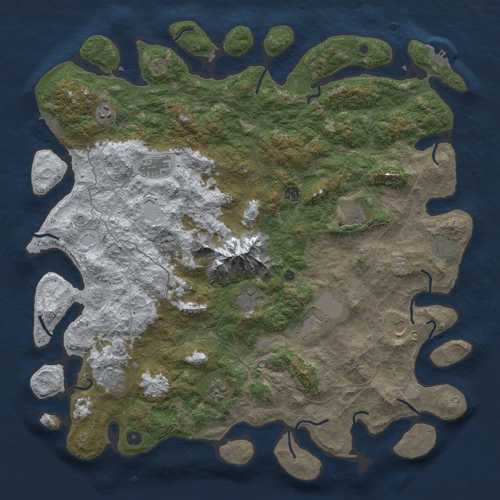 Rust Map: Procedural Map, Size: 5000, Seed: 2005202918, 20 Monuments