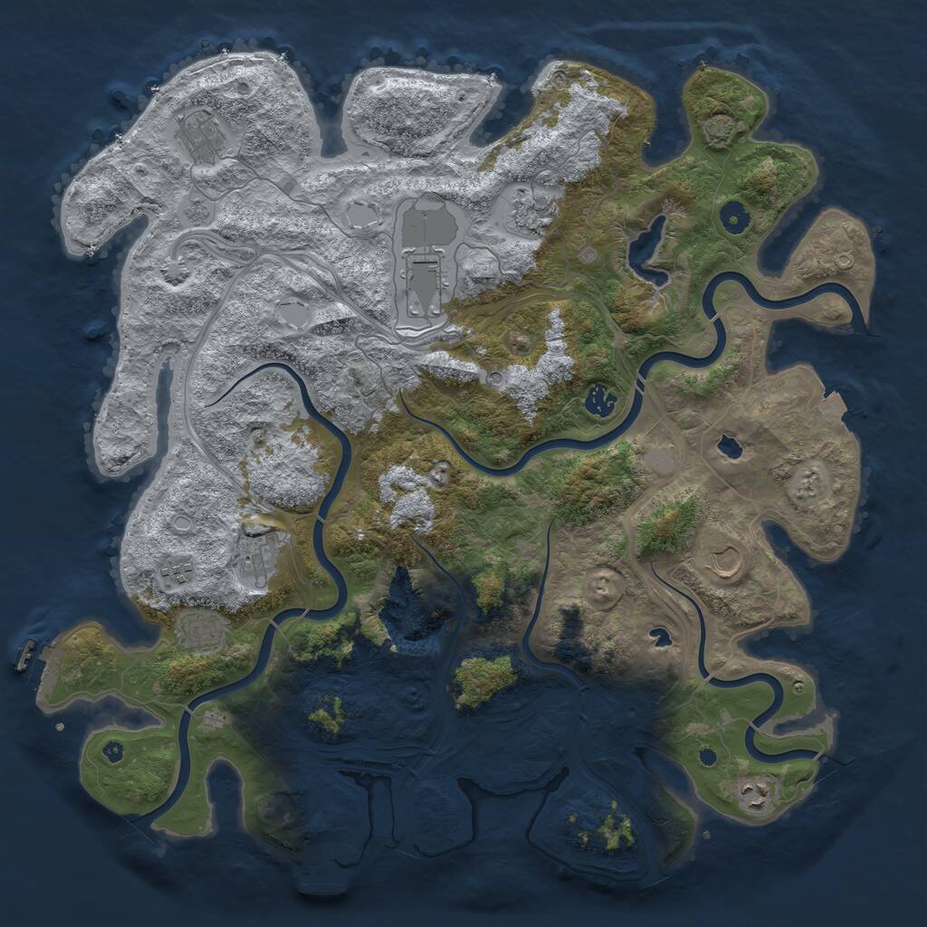 Rust Map: Procedural Map, Size: 4500, Seed: 1224, 15 Monuments