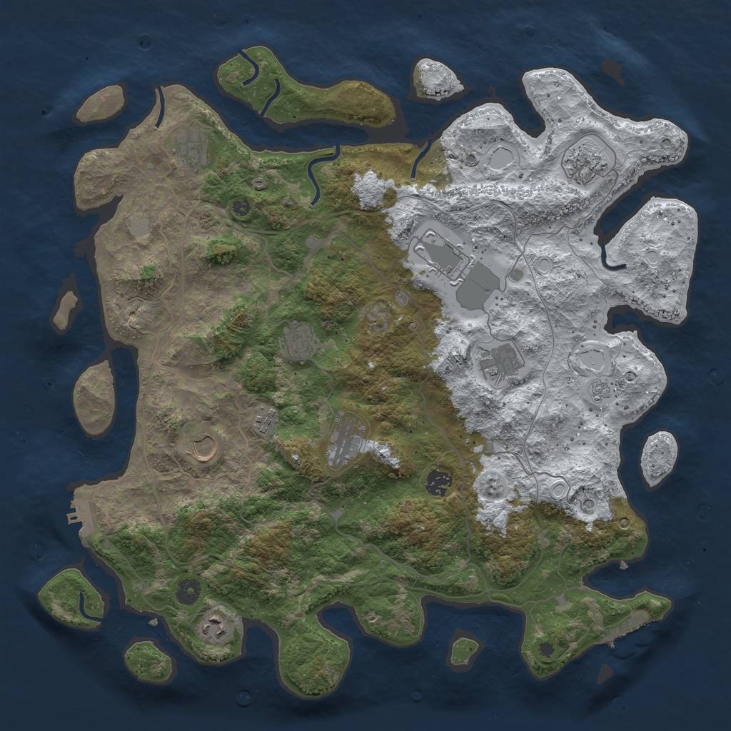 Rust Map: Procedural Map, Size: 4250, Seed: 6740664, 19 Monuments