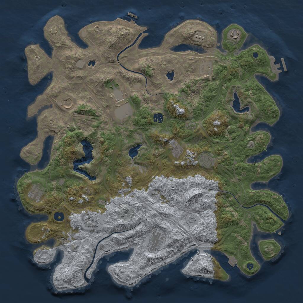 Rust Map: Procedural Map, Size: 4500, Seed: 20397725, 17 Monuments