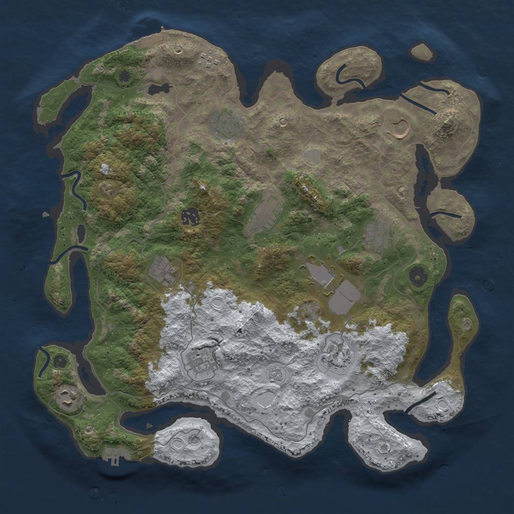 Rust Map: Procedural Map, Size: 4000, Seed: 5360890, 20 Monuments
