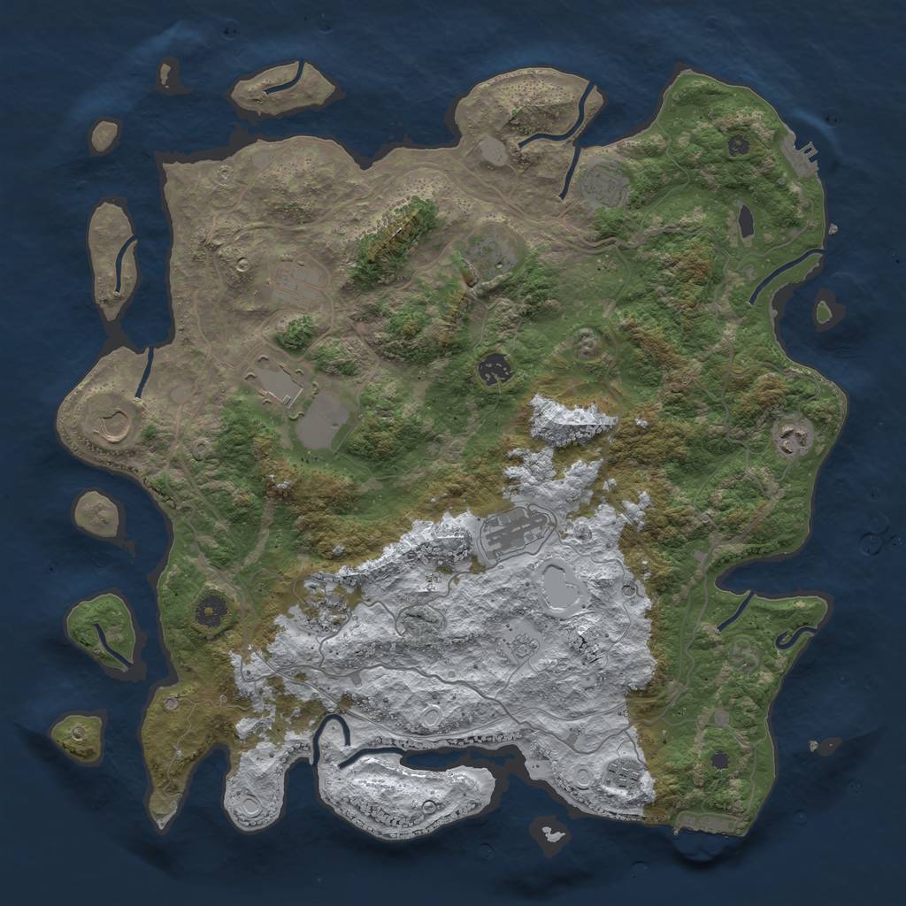 Rust Map: Procedural Map, Size: 4300, Seed: 337024145, 19 Monuments