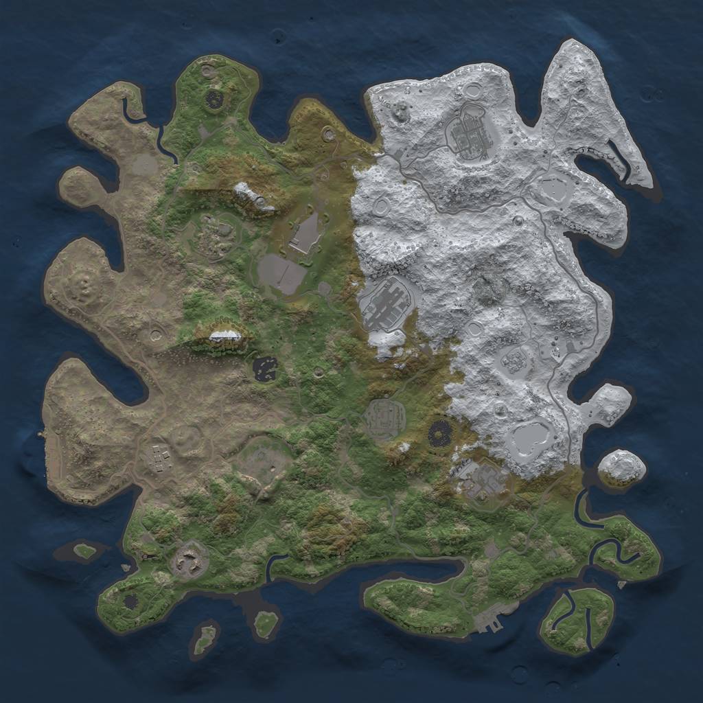 Rust Map: Procedural Map, Size: 4000, Seed: 13116787, 19 Monuments