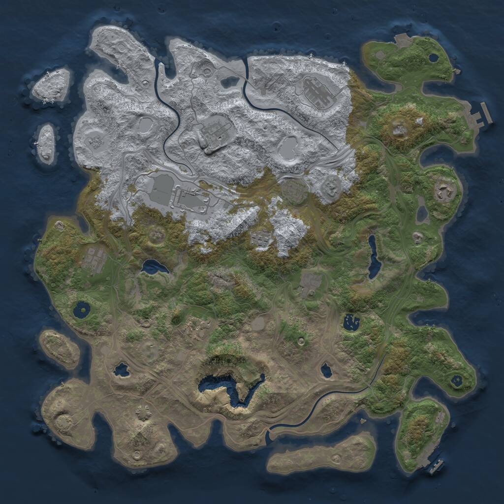 Rust Map: Procedural Map, Size: 4500, Seed: 220407020, 16 Monuments