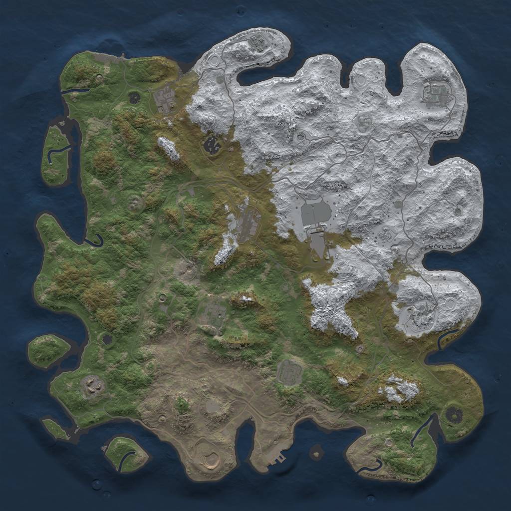 Rust Map: Procedural Map, Size: 4500, Seed: 1672818288, 20 Monuments