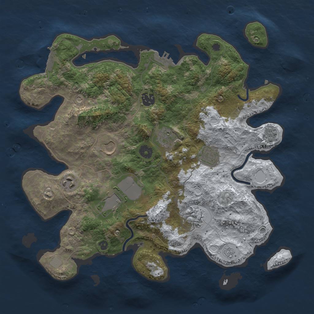 Rust Map: Procedural Map, Size: 3500, Seed: 123488, 17 Monuments