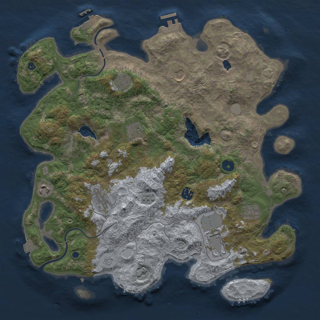 Rust Map: Procedural Map, Size: 4000, Seed: 137, 15 Monuments
