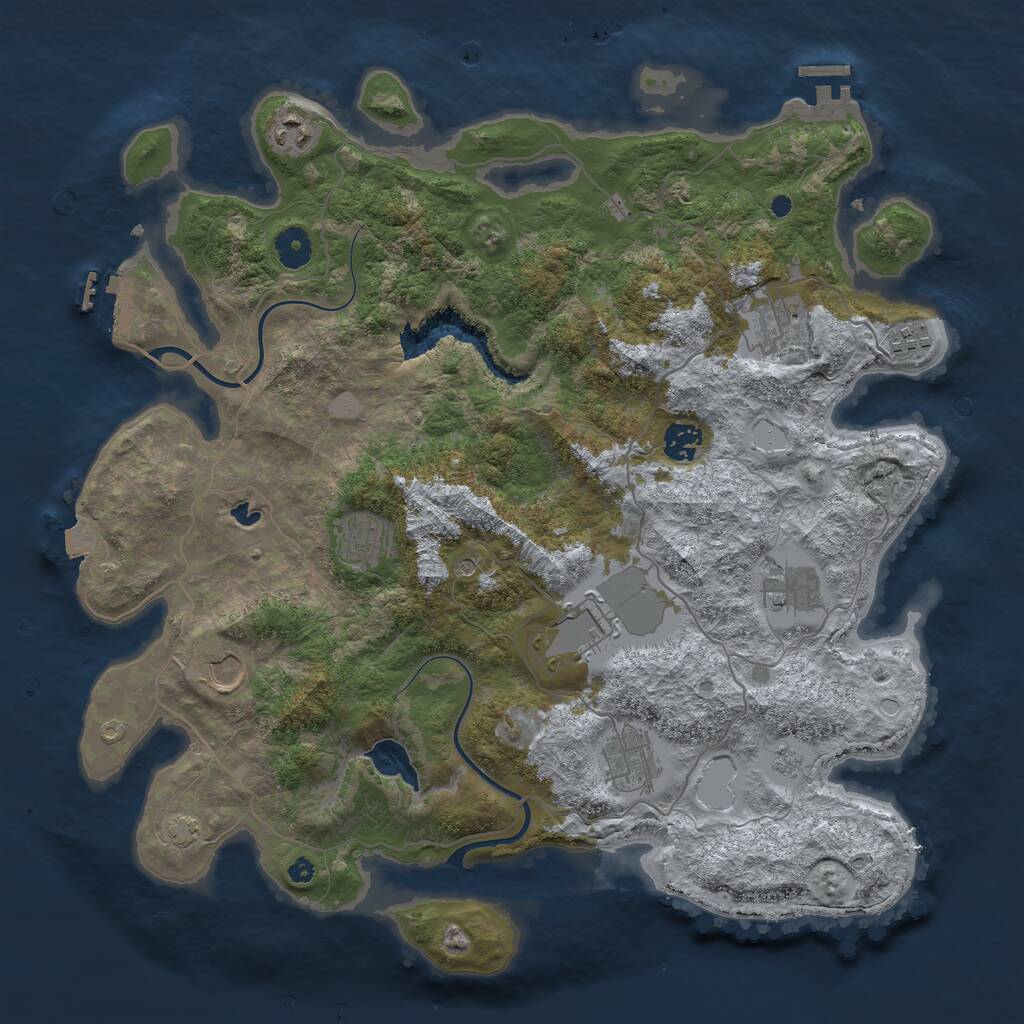 Rust Map: Procedural Map, Size: 4000, Seed: 51505533, 15 Monuments