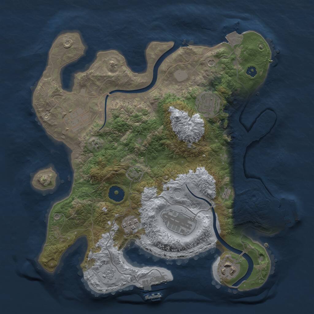 Rust Map: Procedural Map, Size: 3000, Seed: 7973372, 11 Monuments
