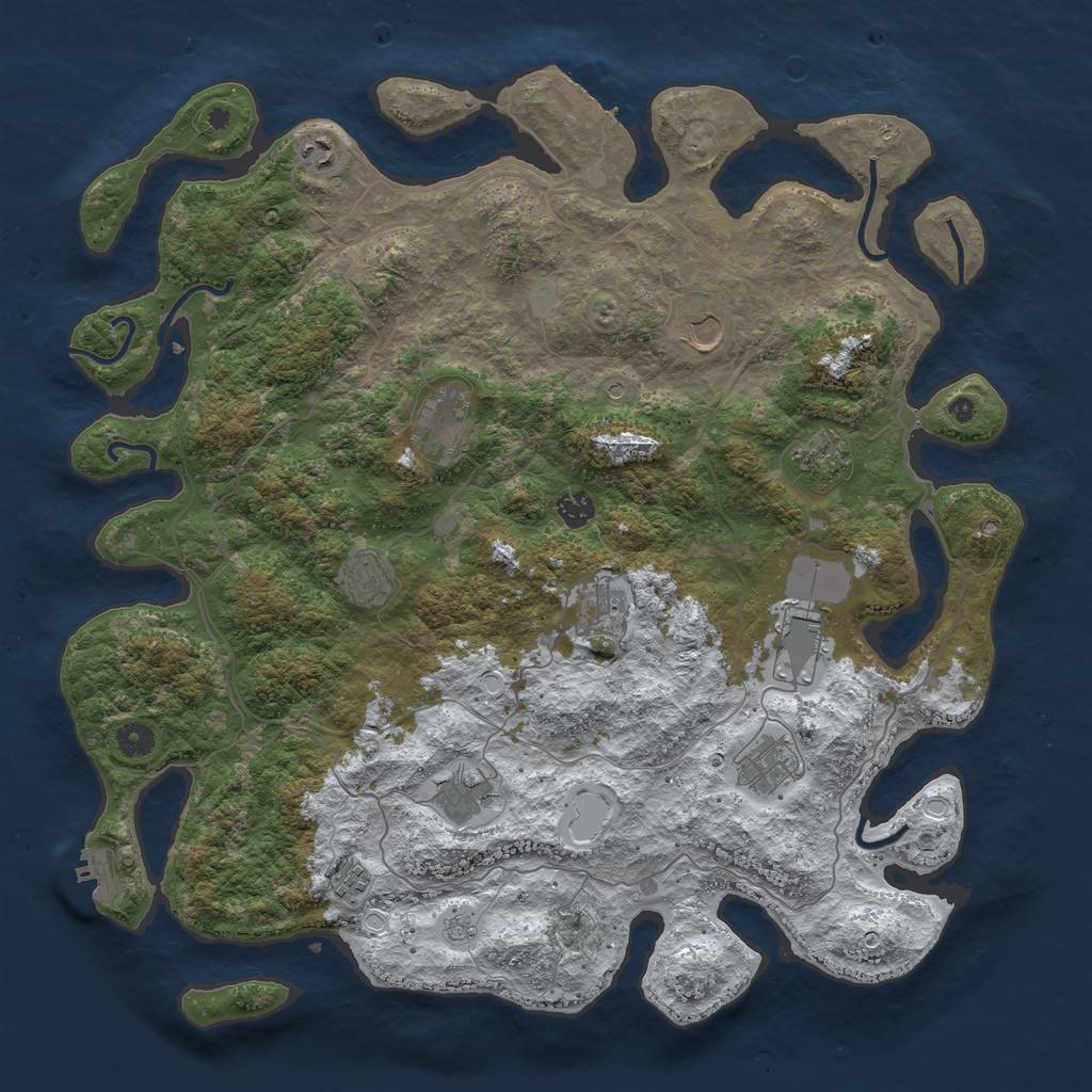 Rust Map: Procedural Map, Size: 4500, Seed: 896653569, 20 Monuments