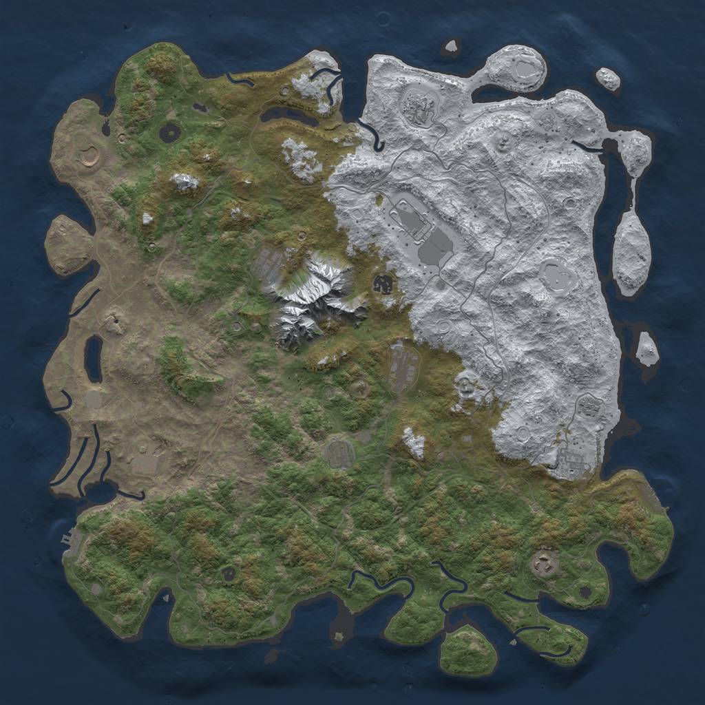 Rust Map: Procedural Map, Size: 5250, Seed: 78493, 20 Monuments