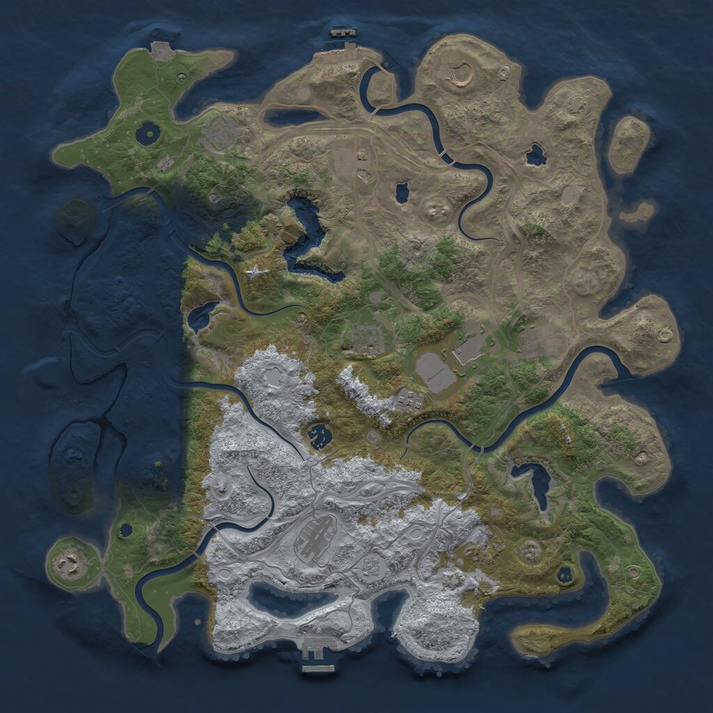 Rust Map: Procedural Map, Size: 4500, Seed: 4295727, 17 Monuments