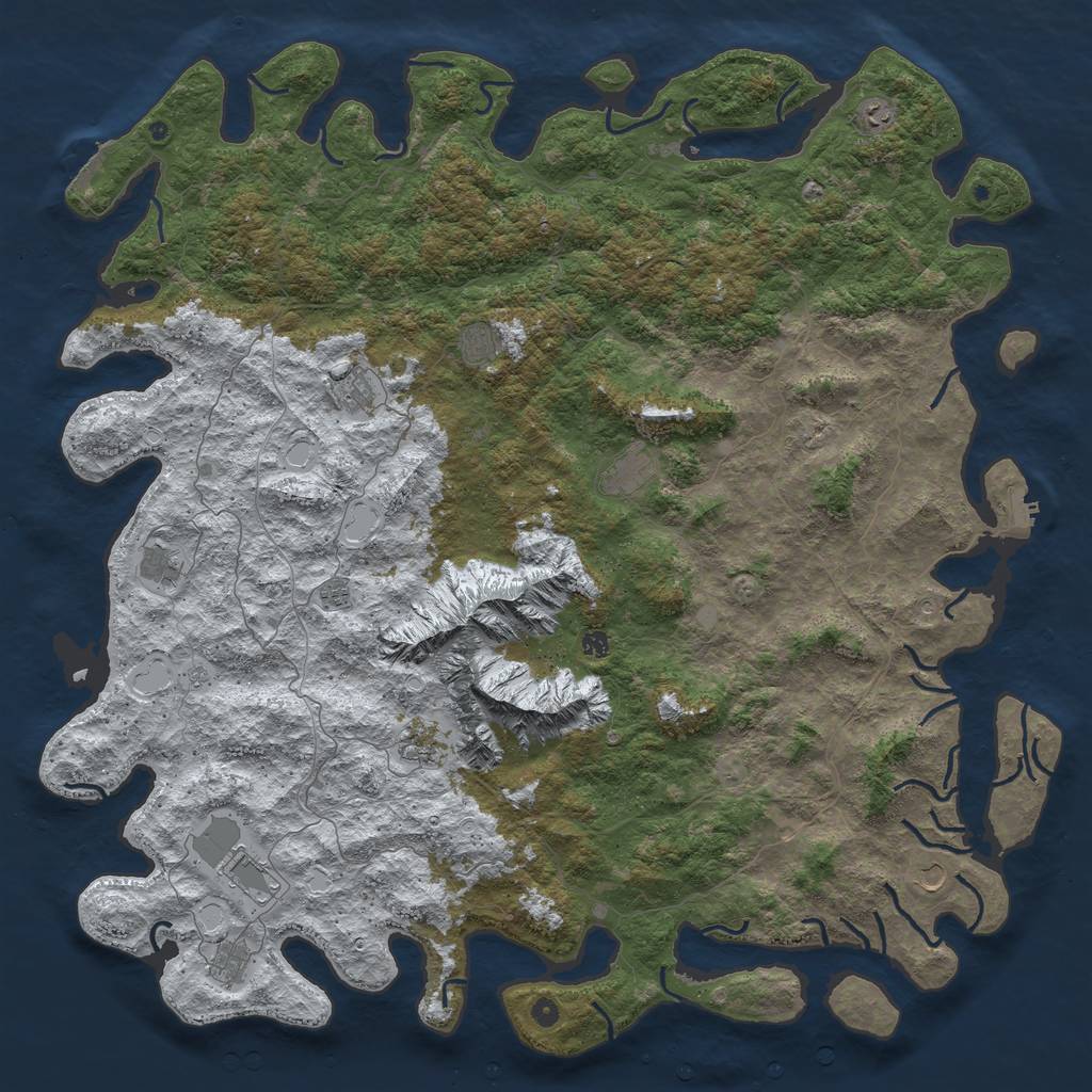 Rust Map: Procedural Map, Size: 6000, Seed: 51986007, 20 Monuments