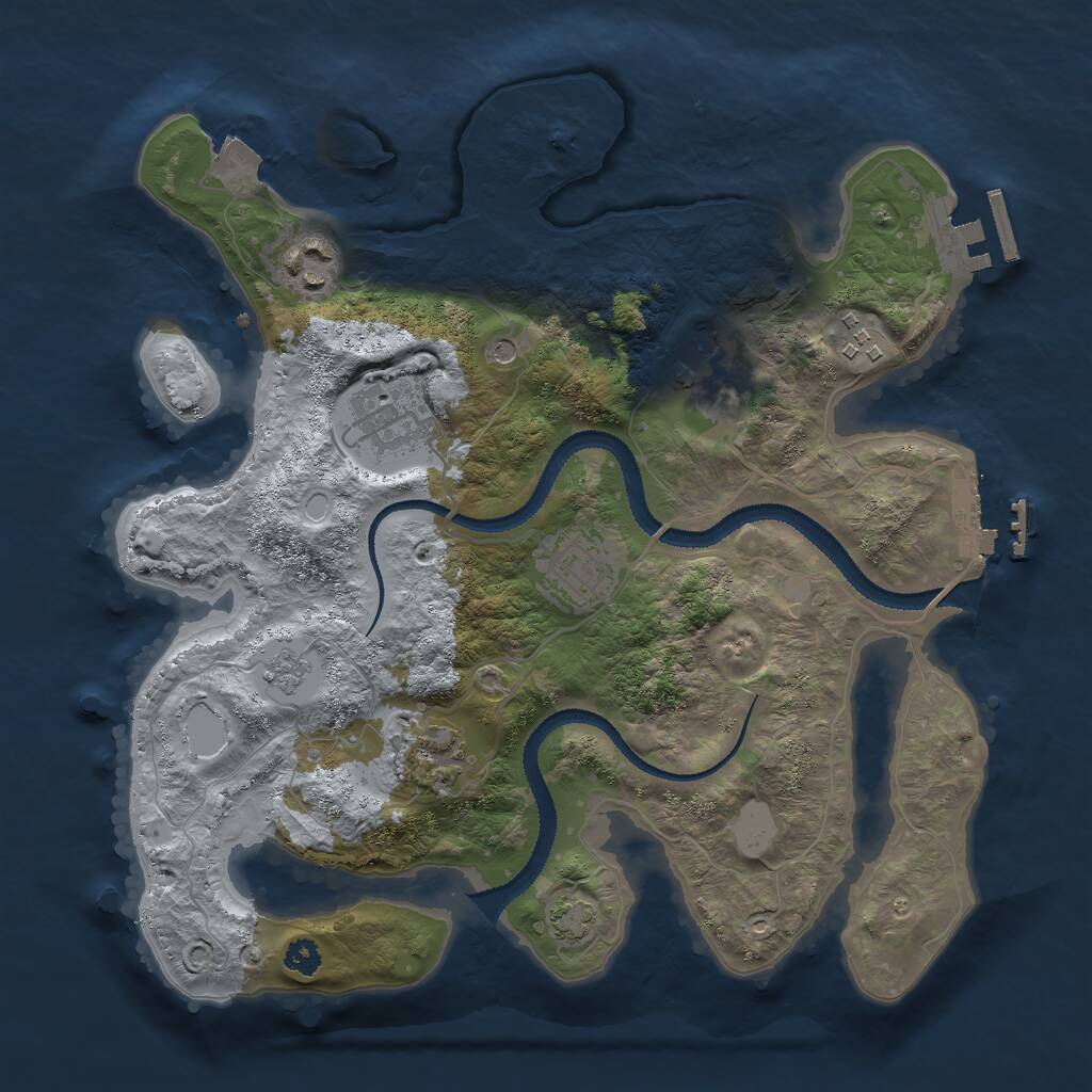 Rust Map: Procedural Map, Size: 3000, Seed: 1818304505, 12 Monuments