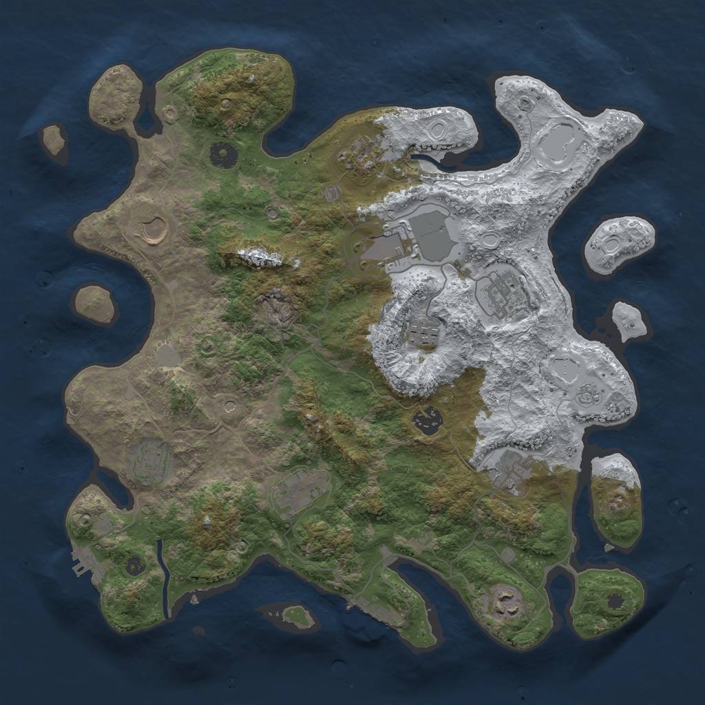 Rust Map: Procedural Map, Size: 3800, Seed: 8454481, 19 Monuments