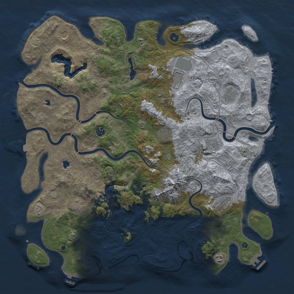Rust Map: Procedural Map, Size: 5000, Seed: 725017645, 17 Monuments