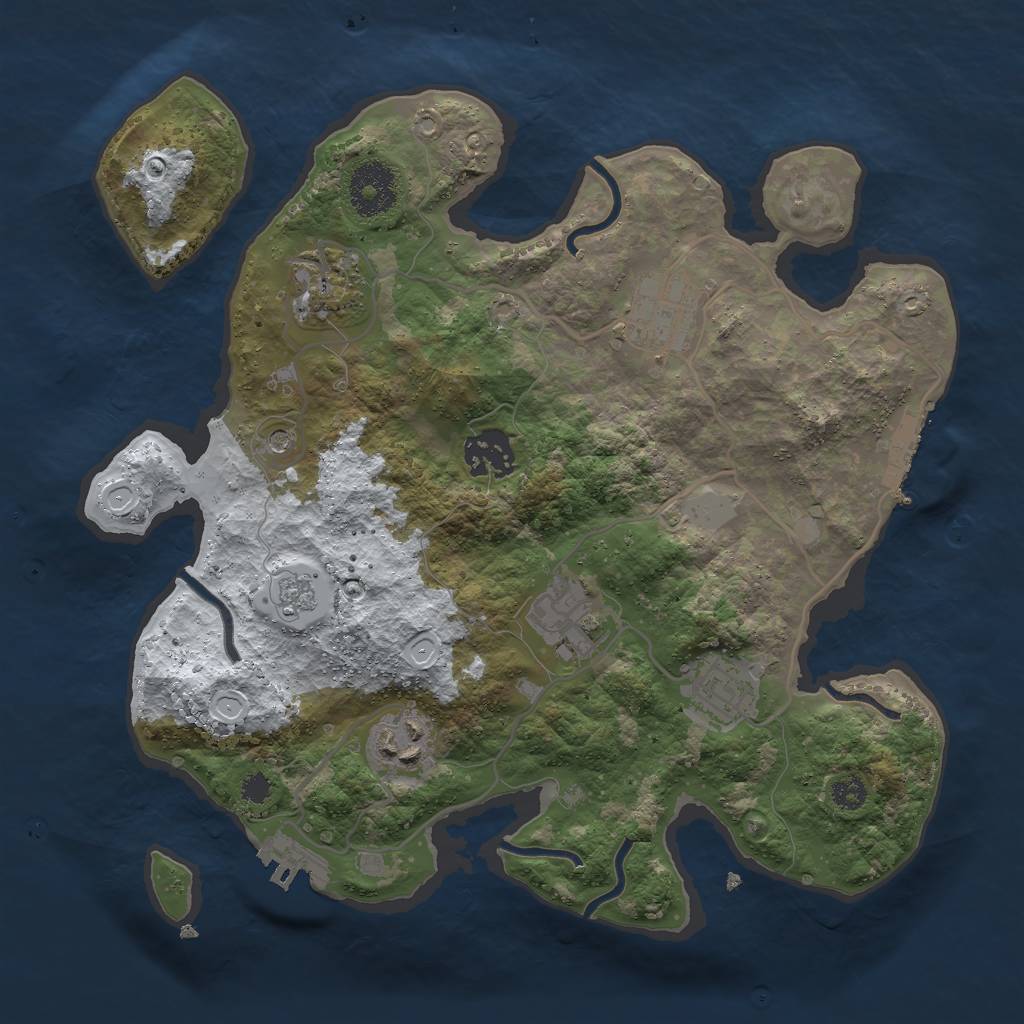 Rust Map: Procedural Map, Size: 3000, Seed: 279114347, 15 Monuments