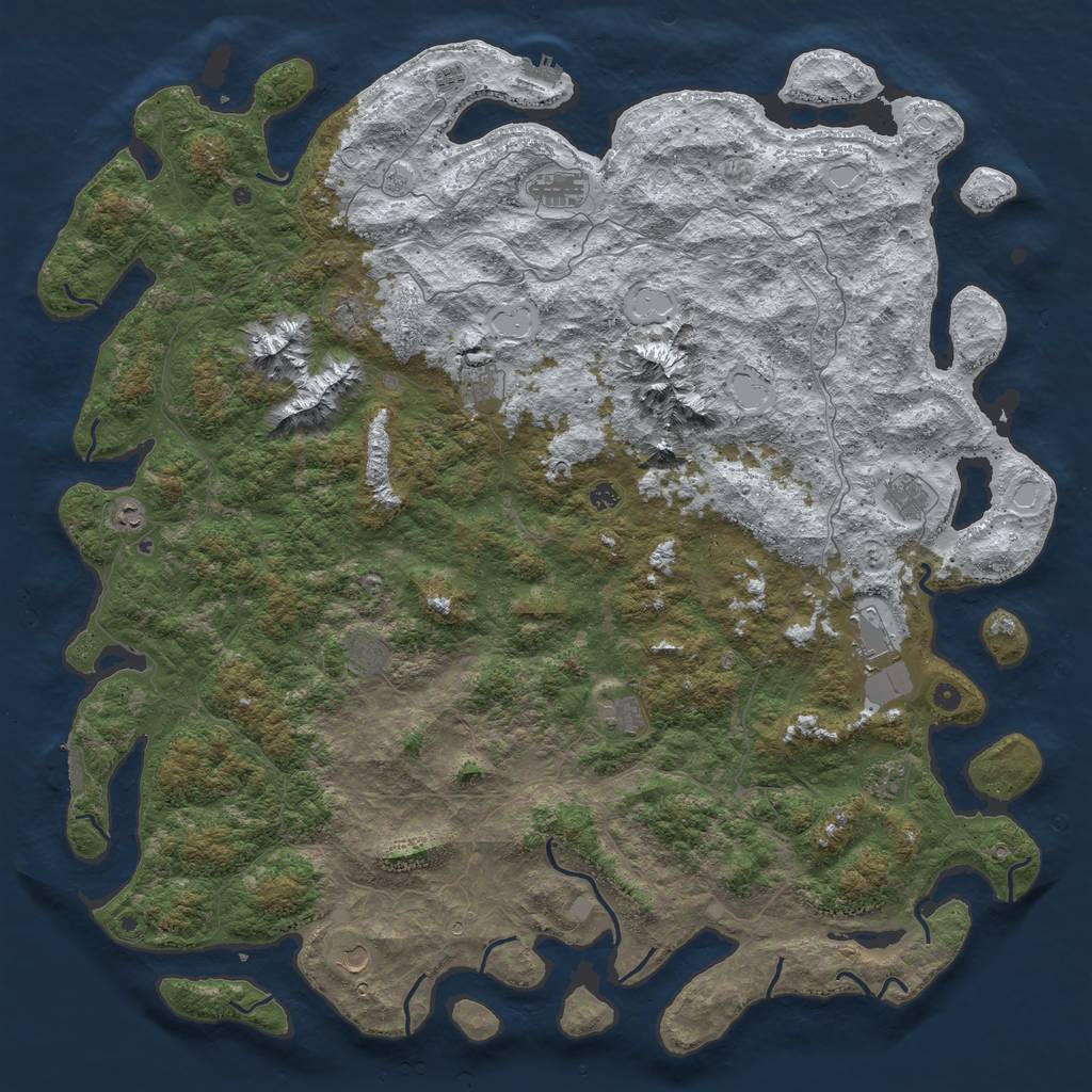 Rust Map: Procedural Map, Size: 6000, Seed: 406516198, 20 Monuments