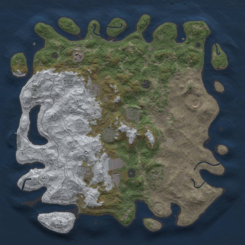 Rust Map: Procedural Map, Size: 4250, Seed: 27552, 18 Monuments
