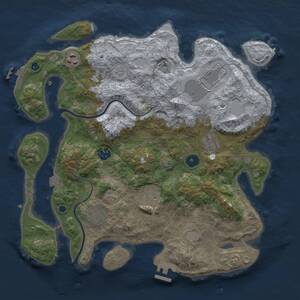 Thumbnail Rust Map: Procedural Map, Size: 3600, Seed: 4222951, 12 Monuments