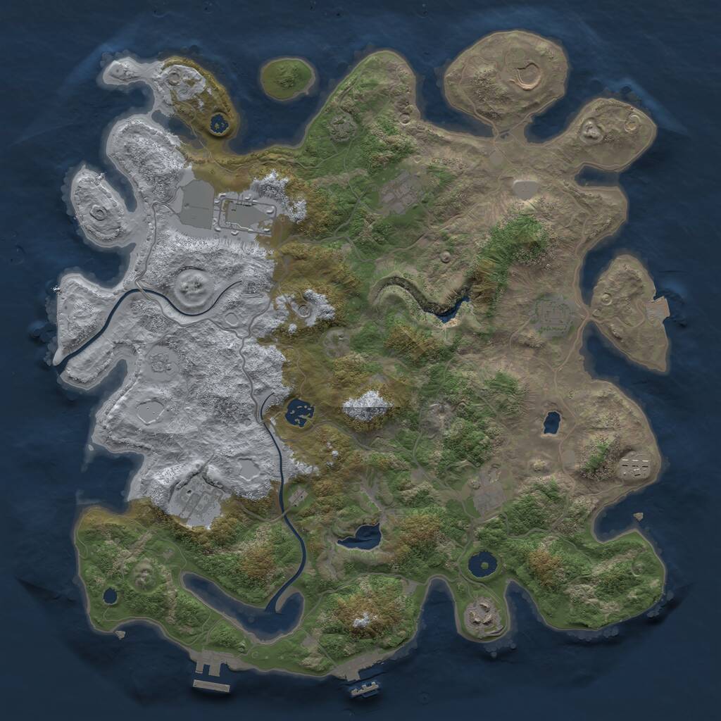 Rust Map: Procedural Map, Size: 4000, Seed: 1436566079, 15 Monuments