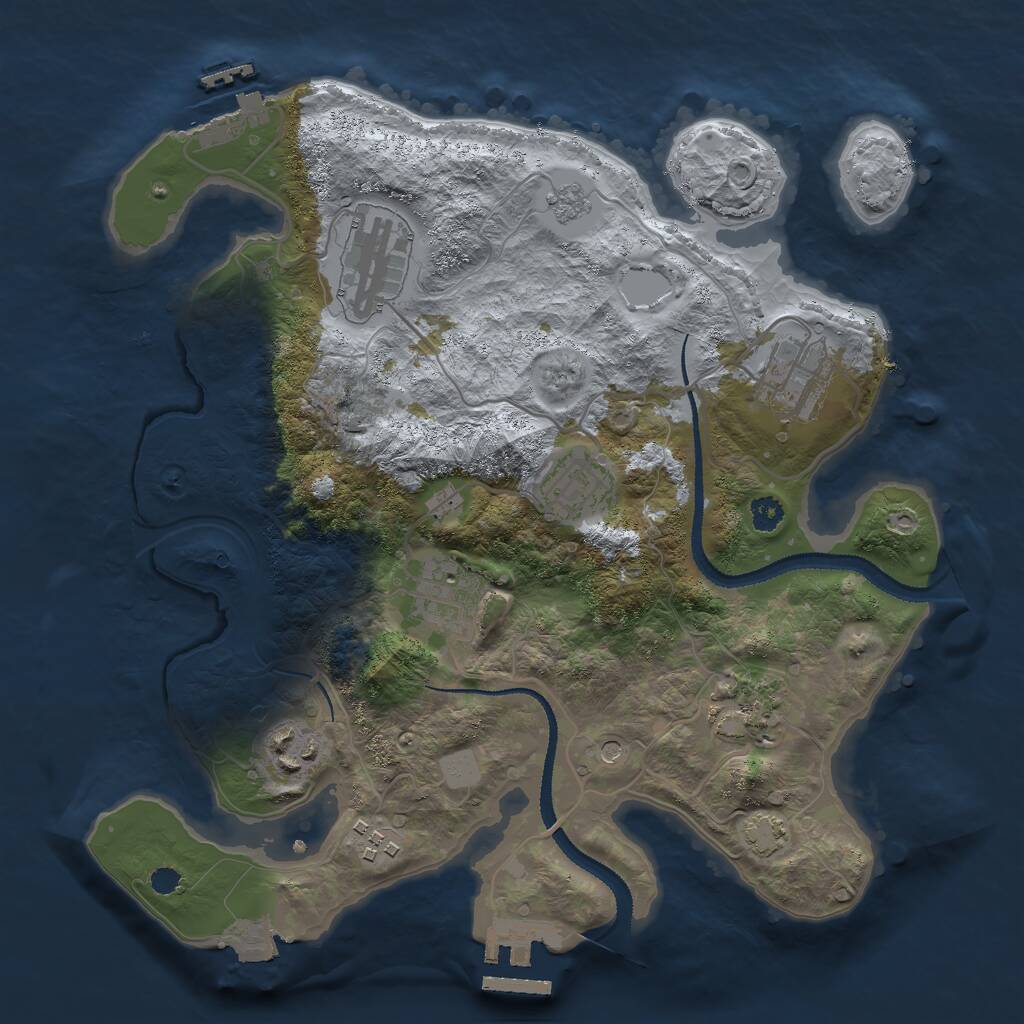 Rust Map: Procedural Map, Size: 3000, Seed: 999818772, 13 Monuments