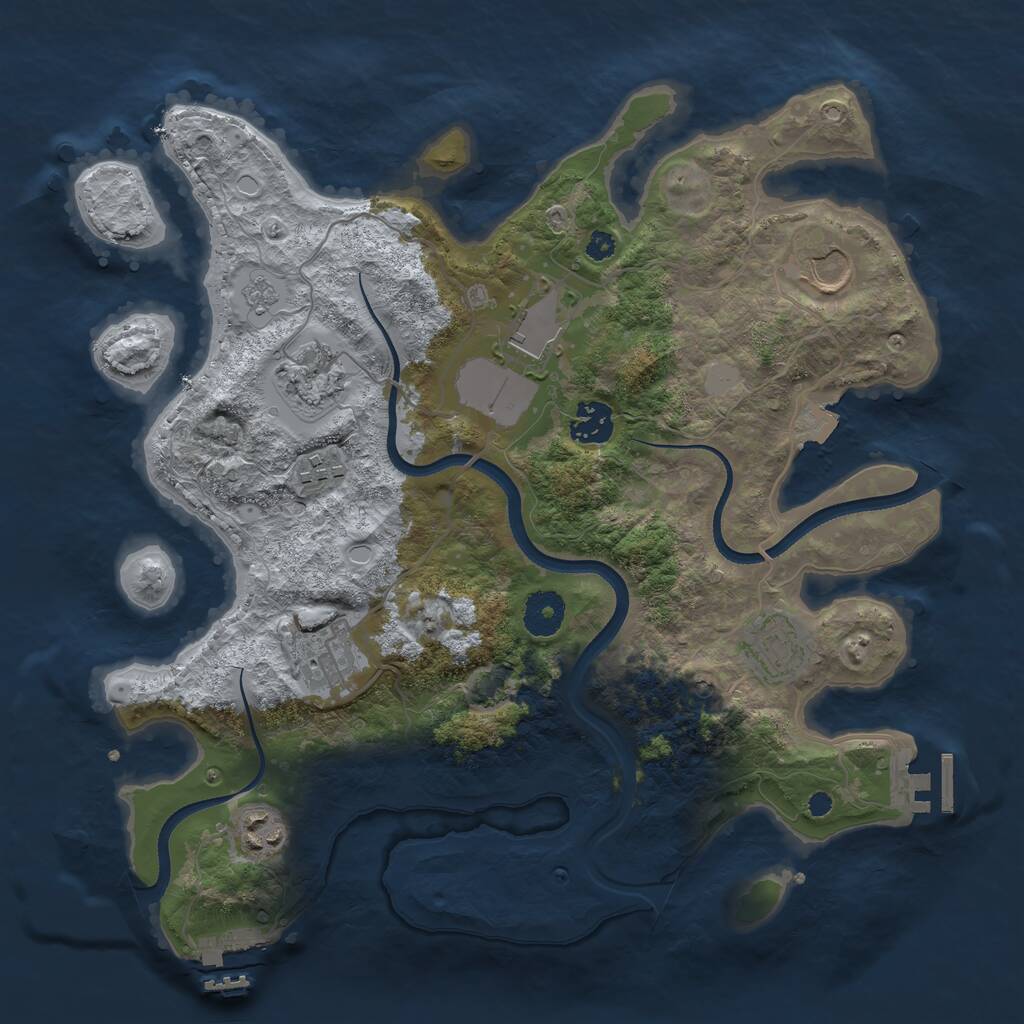 Rust Map: Procedural Map, Size: 3500, Seed: 1872352, 14 Monuments