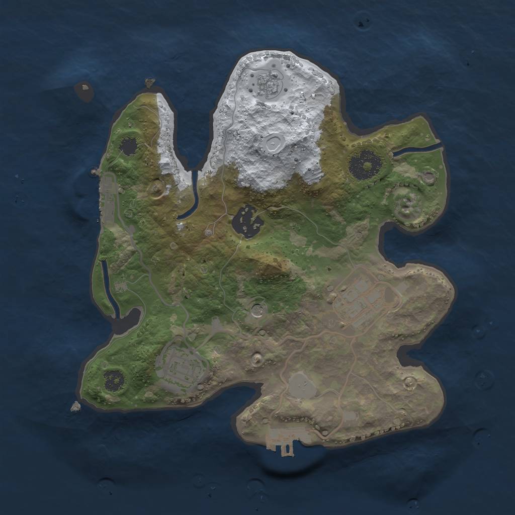 Rust Map: Procedural Map, Size: 2507, Seed: 67048642, 12 Monuments