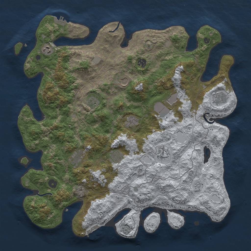 Rust Map: Procedural Map, Size: 4300, Seed: 42441, 20 Monuments