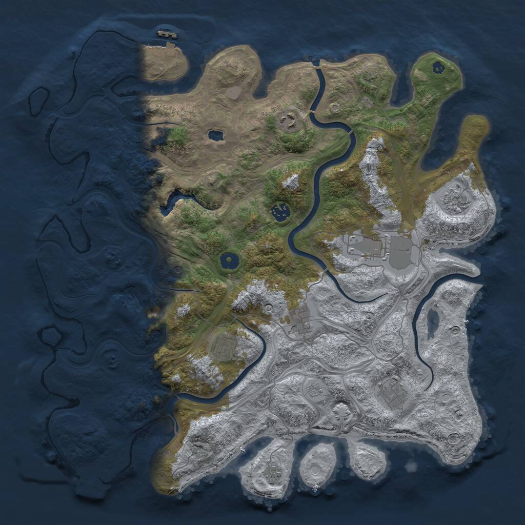 Rust Map: Procedural Map, Size: 4300, Seed: 42441, 14 Monuments