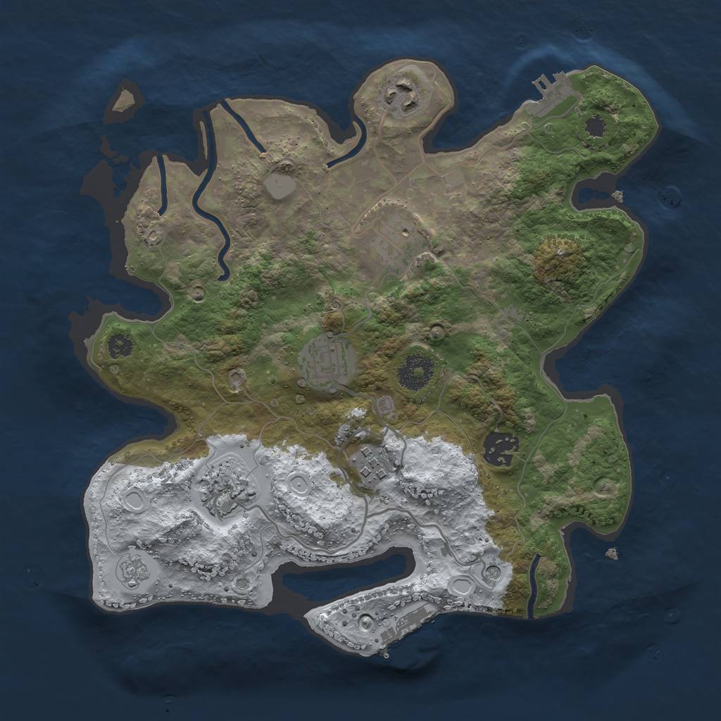 Rust Map: Procedural Map, Size: 3000, Seed: 1666423763, 15 Monuments