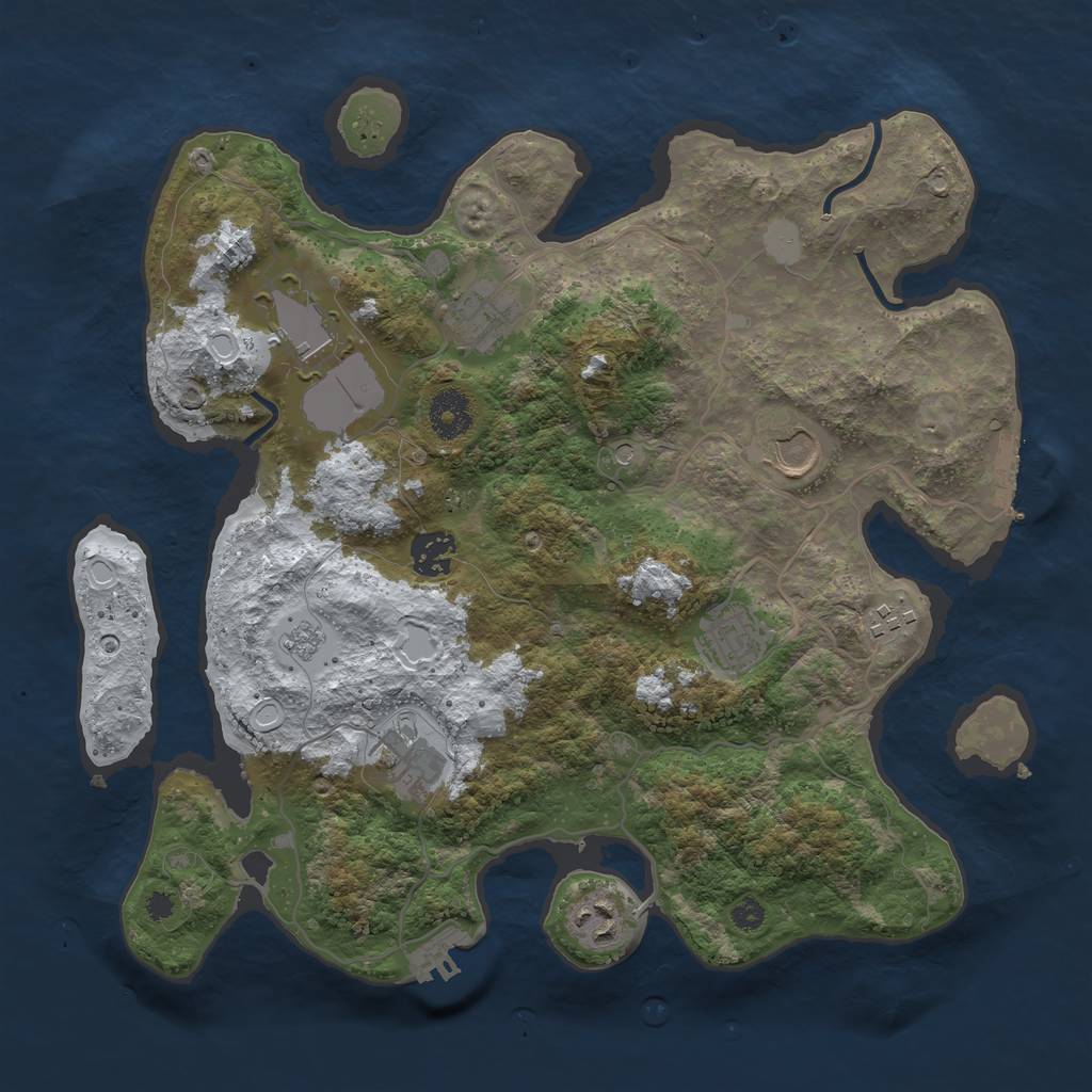 Rust Map: Procedural Map, Size: 3500, Seed: 1328291206, 17 Monuments